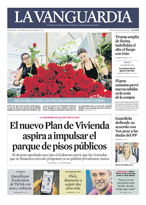 Prima pagina La Vanguardia di oggi - Quotidiano regionale