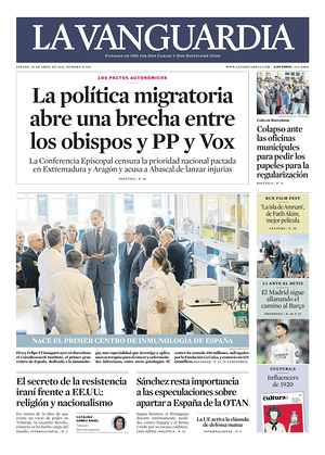 Prima pagina La Vanguardia di oggi - Quotidiano regionale