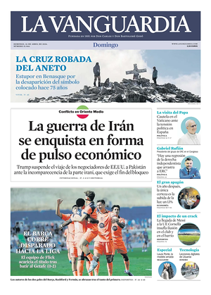 Prima pagina La Vanguardia di oggi - Quotidiano regionale