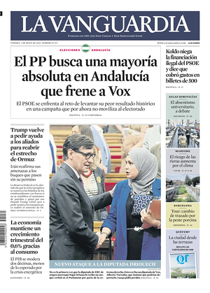 La Vanguardia prima pagina