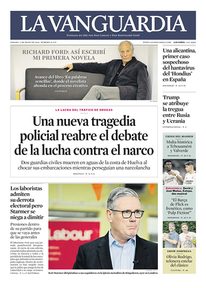 Prima pagina La Vanguardia di oggi - Quotidiano regionale