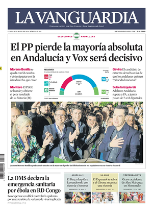 Prima pagina La Vanguardia di oggi - Quotidiano regionale