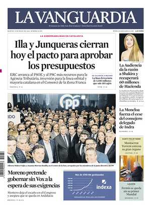 Prima pagina La Vanguardia di oggi - Quotidiano regionale