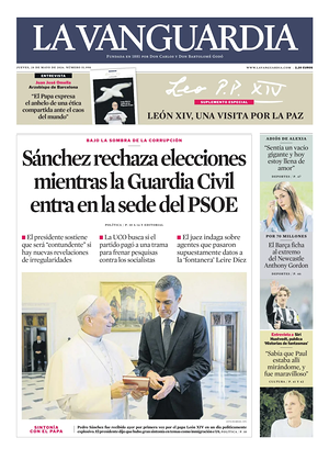 Prima pagina La Vanguardia di oggi - Quotidiano regionale