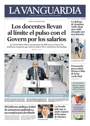Prima pagina La Vanguardia di oggi - Quotidiano regionale