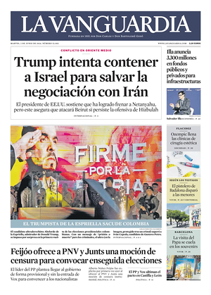 Prima pagina La Vanguardia di oggi - Quotidiano regionale