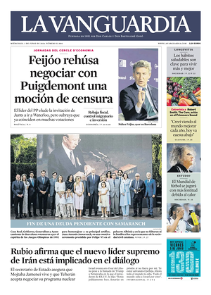 Prima pagina La Vanguardia di oggi - Quotidiano regionale