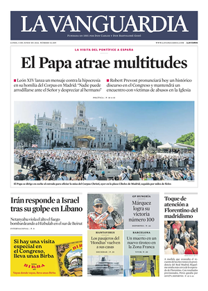 Prima pagina La Vanguardia di oggi - Quotidiano regionale