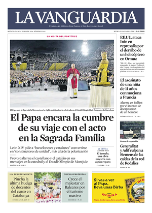 Prima pagina La Vanguardia di oggi - Quotidiano regionale