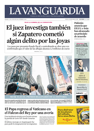 Prima pagina La Vanguardia di oggi - Quotidiano regionale