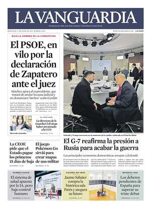 Prima pagina La Vanguardia di oggi - Quotidiano regionale