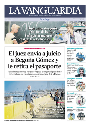 Prima pagina La Vanguardia di oggi - Quotidiano regionale