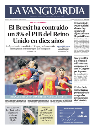 Prima pagina La Vanguardia di oggi - Quotidiano regionale