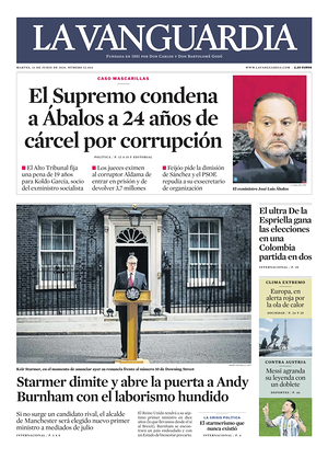 Prima pagina La Vanguardia di oggi - Quotidiano regionale