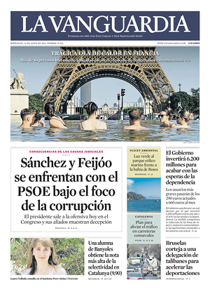 Prima pagina La Vanguardia di oggi - Quotidiano regionale