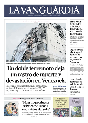 Prima pagina La Vanguardia di oggi - Quotidiano regionale