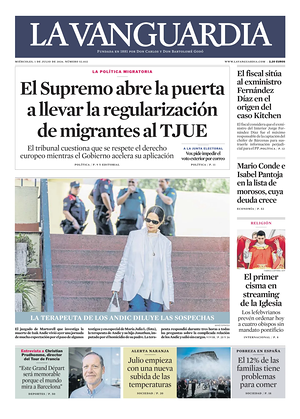 Prima pagina La Vanguardia di oggi - Quotidiano regionale