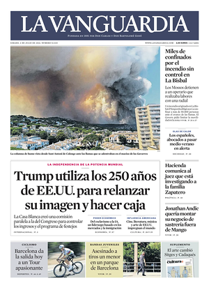 Prima pagina La Vanguardia di oggi - Quotidiano regionale