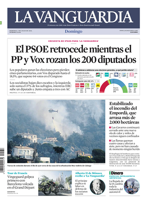 Prima pagina La Vanguardia di oggi - Quotidiano regionale