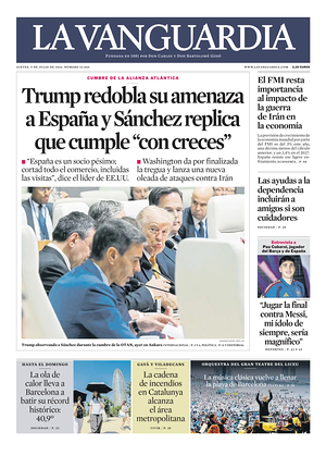 Prima pagina La Vanguardia di oggi - Quotidiano regionale