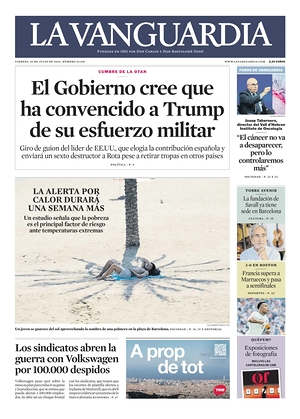 Prima pagina La Vanguardia di oggi - Quotidiano regionale