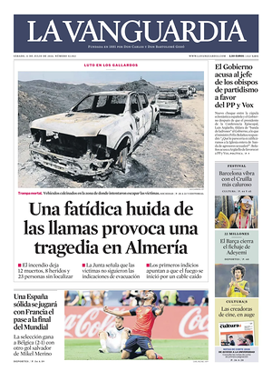 Prima pagina La Vanguardia di oggi - Quotidiano regionale