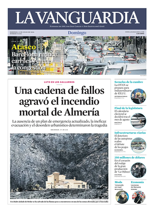 Prima pagina La Vanguardia di oggi - Quotidiano regionale