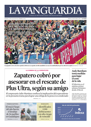 Prima pagina La Vanguardia di oggi - Quotidiano regionale