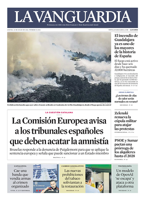 Prima pagina La Vanguardia di oggi - Quotidiano regionale