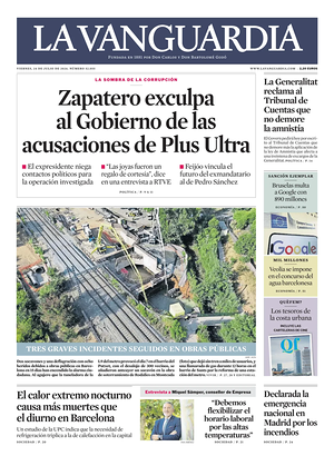 Prima pagina La Vanguardia di oggi - Quotidiano regionale