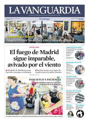 Prima pagina La Vanguardia di oggi - Quotidiano regionale