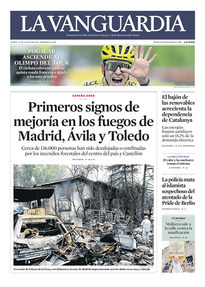 Prima pagina La Vanguardia di oggi - Quotidiano regionale