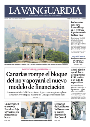Prima pagina La Vanguardia di oggi - Quotidiano regionale