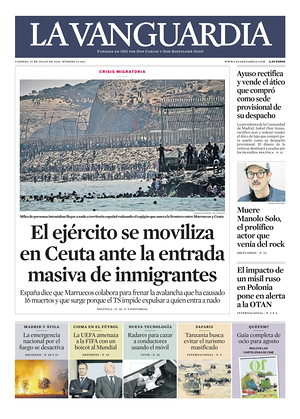Prima pagina La Vanguardia di oggi - Quotidiano regionale