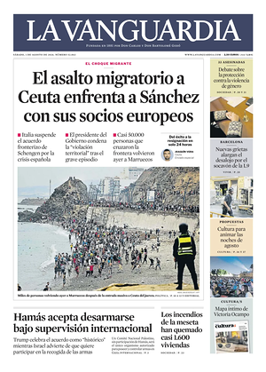 Prima pagina La Vanguardia di oggi - Quotidiano regionale