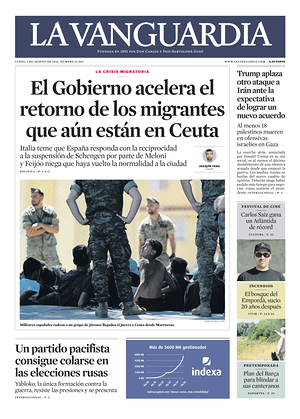 Prima pagina La Vanguardia di oggi - Quotidiano regionale