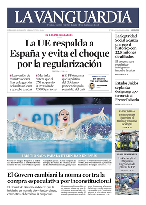 Prima pagina La Vanguardia di oggi - Quotidiano regionale