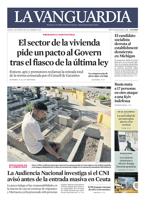 Prima pagina La Vanguardia di oggi - Quotidiano regionale