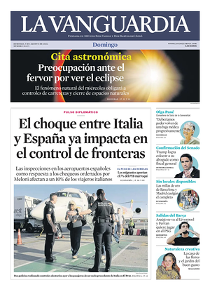 Prima pagina La Vanguardia di oggi - Quotidiano regionale