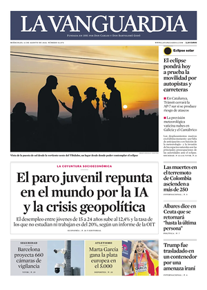 Prima pagina La Vanguardia di oggi - Quotidiano regionale