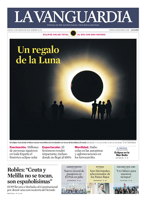 Prima pagina La Vanguardia di oggi - Quotidiano regionale