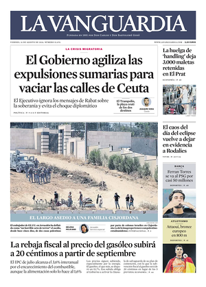 Prima pagina La Vanguardia di oggi - Quotidiano regionale