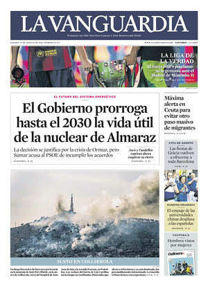 Prima pagina La Vanguardia di oggi - Quotidiano regionale