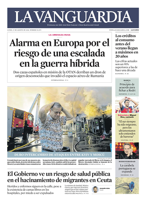 Prima pagina La Vanguardia di oggi - Quotidiano regionale
