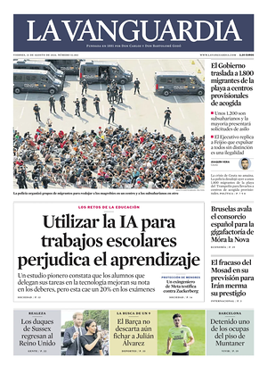 Prima pagina La Vanguardia di oggi - Quotidiano regionale