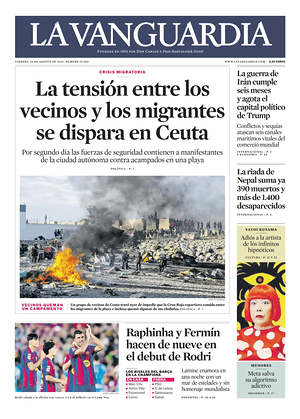 Prima pagina La Vanguardia di oggi - Quotidiano regionale