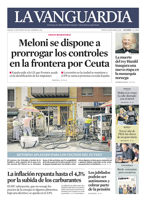 Prima pagina La Vanguardia di oggi - Quotidiano regionale