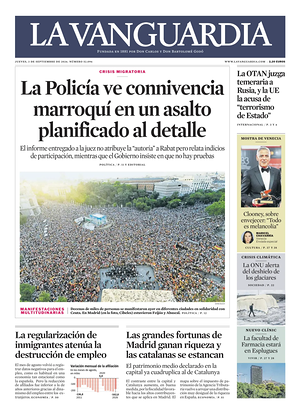 Prima pagina La Vanguardia di oggi - Quotidiano regionale