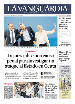 Prima pagina La Vanguardia di oggi - Quotidiano regionale