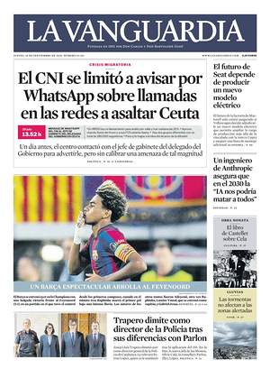 Prima pagina La Vanguardia di oggi - Quotidiano regionale